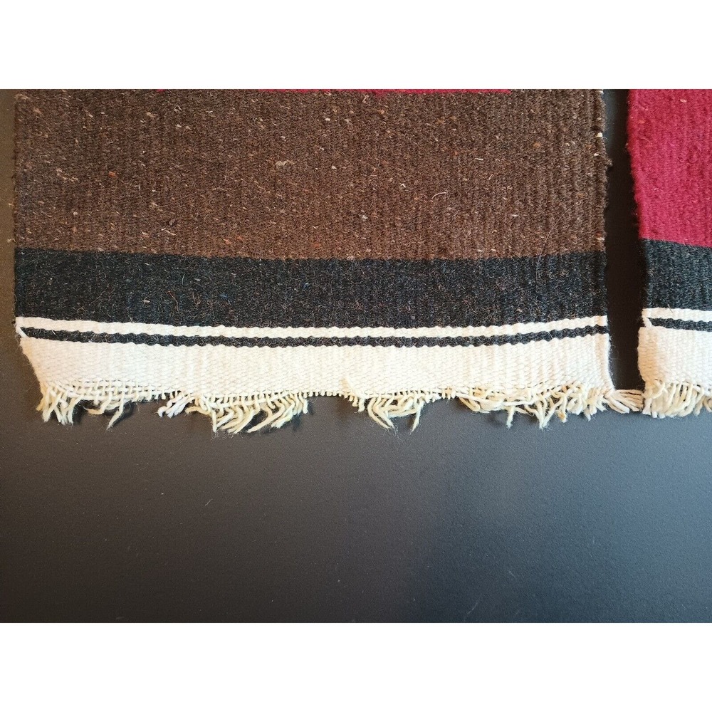 2 - Native Woven Wool Rug Place Mat Hanging with Bird 18" x 13" - Picture 7 of 10